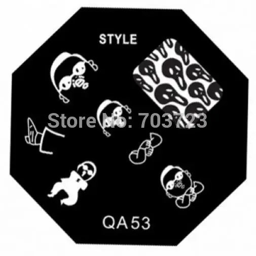 QA-серия Octangle ногтей штамп шаблон изображения пластины мультфильм ноги QA-53 |
