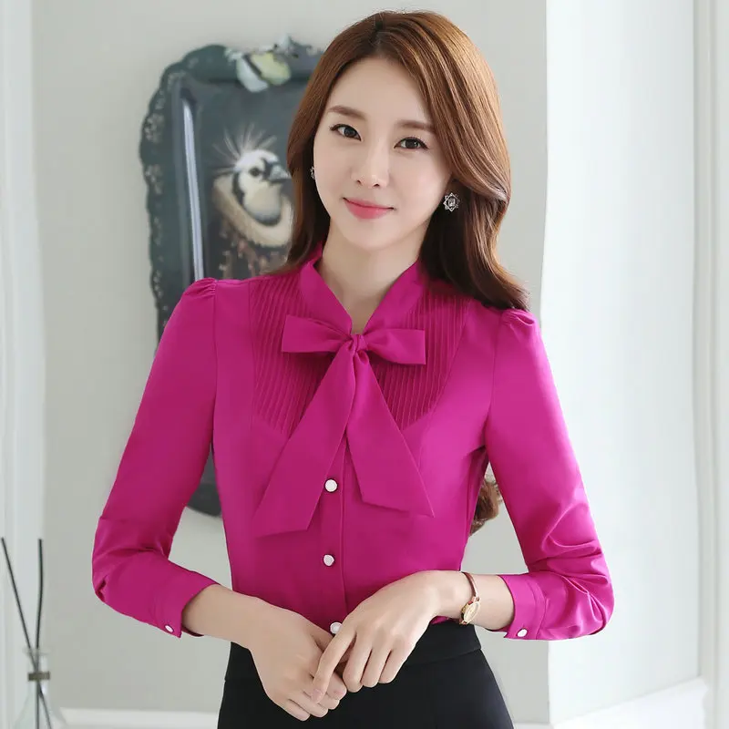 2019 новые модные женские белые три цвета рубашки с длинным рукавом XXXL офисные