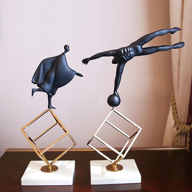 

Modern Creative resin Gymnastics Character statue home decor office crafts room decoration objects study resin sports figurines