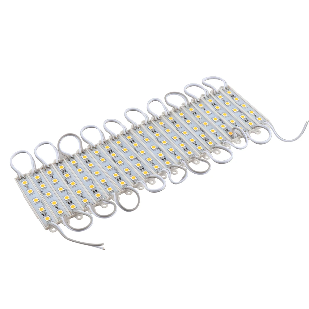 20 шт. 5050 SMD 5 светодиодный s светодиодный модуль белый/теплый белый/красный/зеленый/синий Водонепроницаемая световая рекламная Лампа DC 12 В