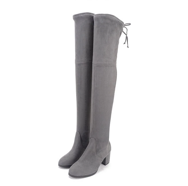 Женские ботинки GOXPACER осенние и зимние с закругленным носком на высоком