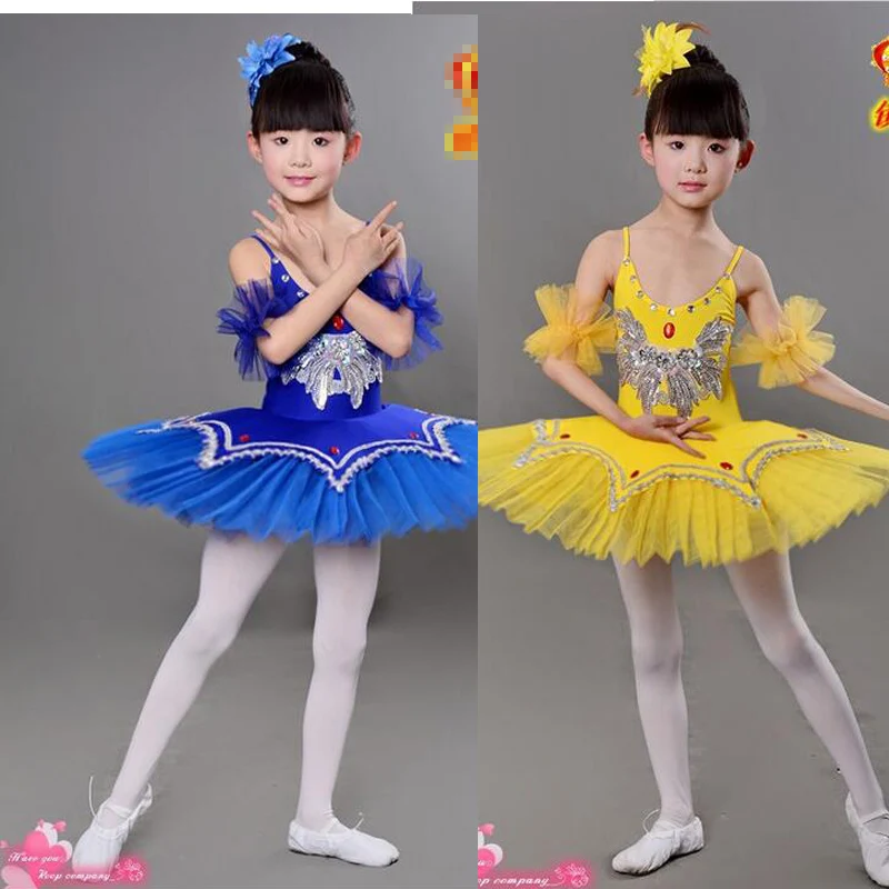 Детский желтый белый костюм лебедя для танцев детский балетный сценический