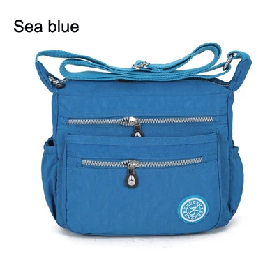 Sea blue Хит! женские сумки-мессенджеры хорошего качества Нейлоновые женские сумки через плечо водонепроницаемые дорожные сумки через плечо 11 цветов сумка основная ZK735 - Цвет: Sea blue