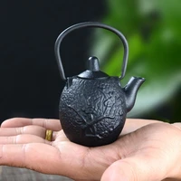 hot sale cast iron pot uncoated iron teapot southern japan japanese peony mini iron kettle pot 35ml