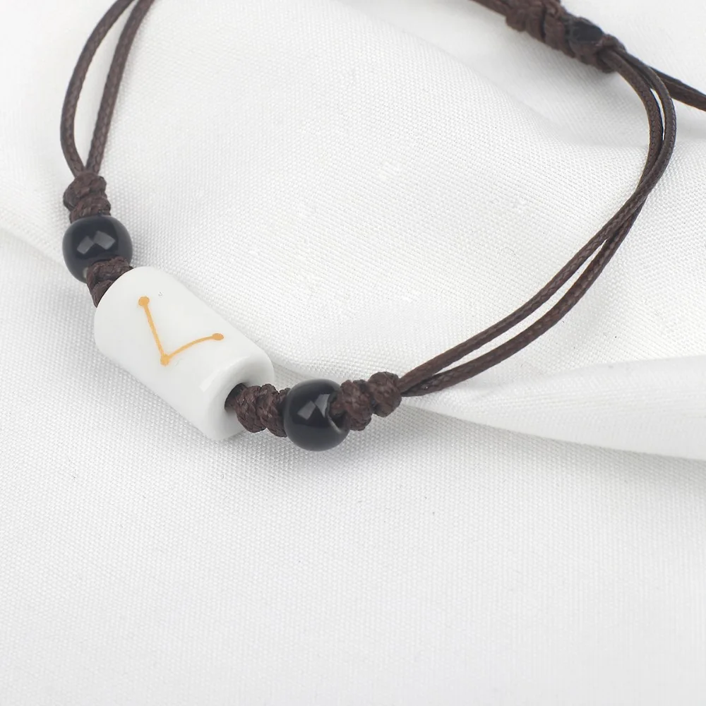 Новинка 12 созвездий браслеты с шармами астрология керамические для мужчин