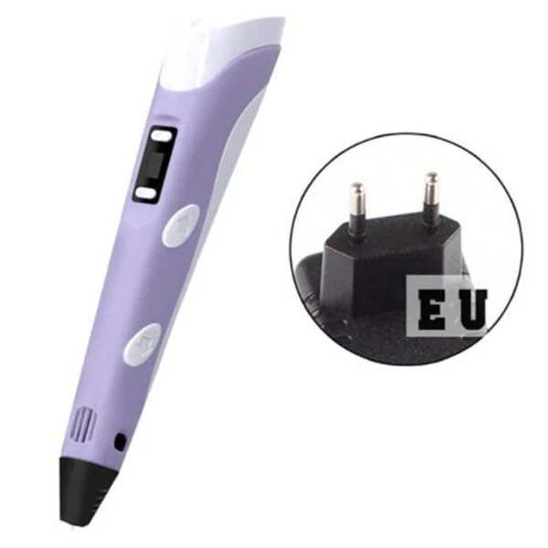 Purple Dikale 3D ручки светодиодный Экран дисплея 2nd поколения 1,75 мм PLA DIY Smart 3D печатным рисунком принтер Ручка 3 D ручка best подарок для детей - Цвет: Purple