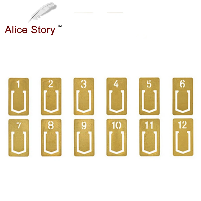 Медный зажим для указательных закладок 12 шт. заметок путешественников блокнотов