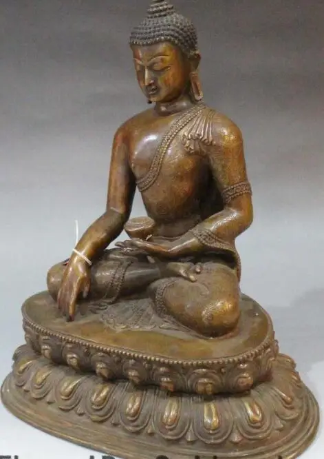 Бесплатная доставка S00204 12 &quotТибет буддизм Лхаса Фейн чистый Бронзовый Шакьямуни