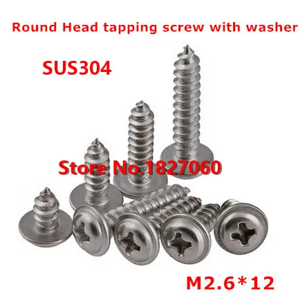 100 шт. Саморез с круглой головкой и шайбой 2 6 мм | Обустройство дома