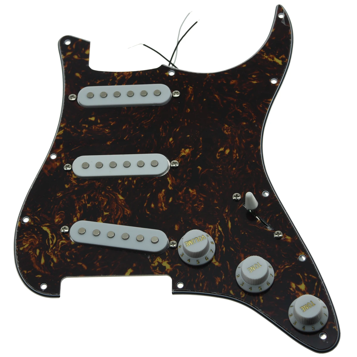 Dark Tortoise-WH KAISH различные пользовательские Strat Pickguard Prewired ST SSS Pickguard с керамическими звукоснимателями подходит для Fender загруженный Pickguard - Цвет: Dark Tortoise-WH