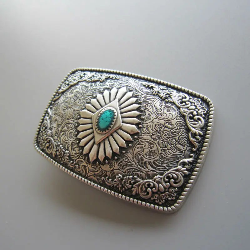 Новый Винтаж с серебряным покрытием Юго-эмаль Тотем прямоугольный ремень