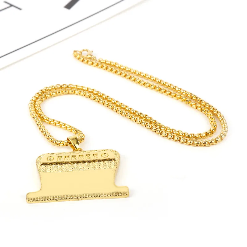 G gold Парикмахерская полюс ожерелье Парикмахерская Инструменты 3D Парикмахерская Полюс бритва сушилка ножницы и расческа парикмахерские ожерелья с подвесками для мужчин и женщин - Окраска металла: G gold