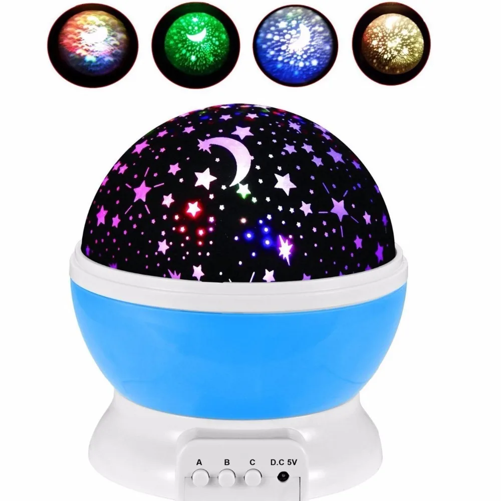 LED Night Lighting Lamp Light Up Your Bedroom With This Moon Star Sky Romantic Nightlight Projector Best Gift For Kid Teen | Освещение