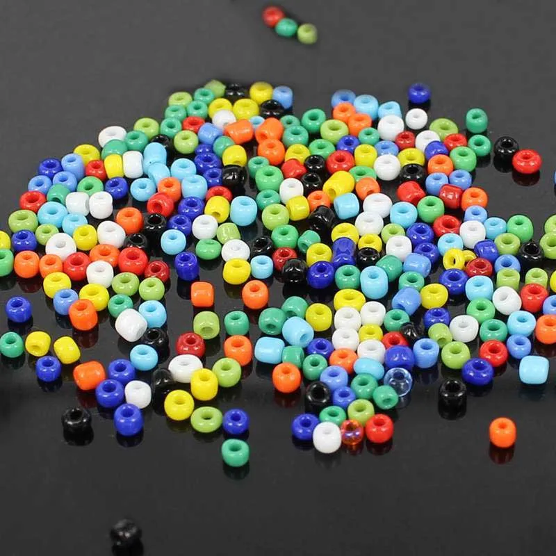 Стеклянные бусины 2000 шт 2 мм смешанные цвета круглой формы для DIY ювелирных