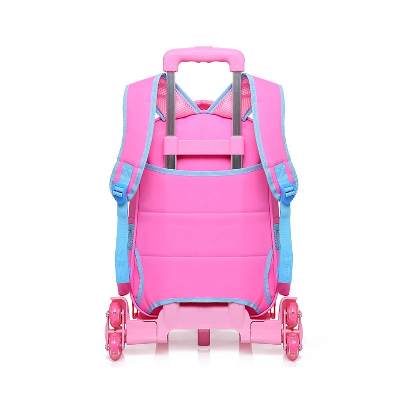 2pcs/Set Trolley School Bag for Girls Cute Bow With Princess larger Capacity bags with six Wheels Kids Hand Bags | Багаж и сумки