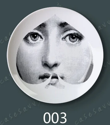 6/8 дюймов модный стиль итальянский дизайнер Fornasetti Тарелка декоративная подвесная тарелка для дома для отеля для бара фоновое украшение тарелка - Цвет: 3
