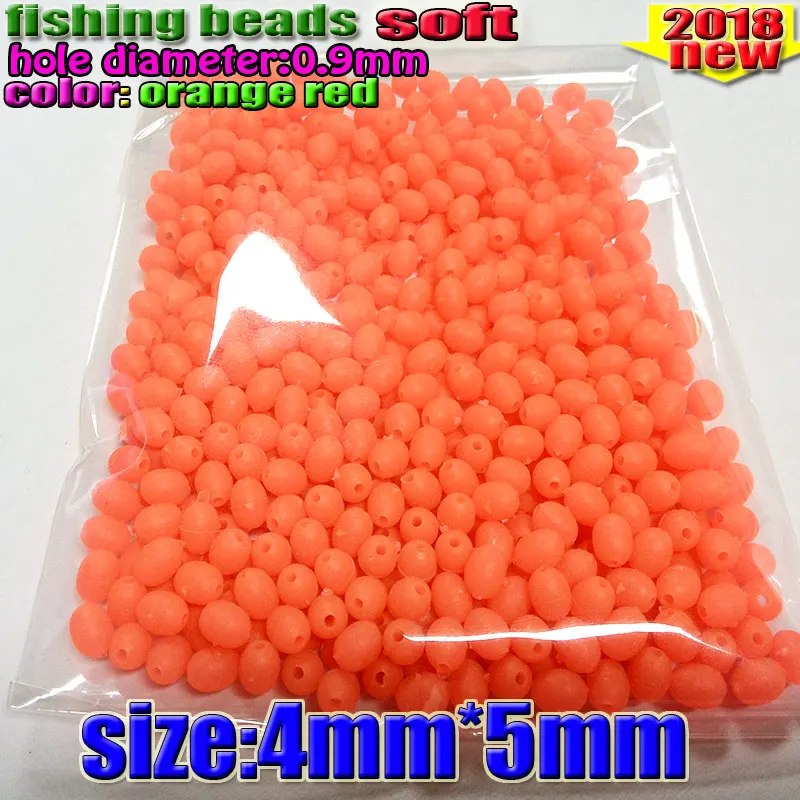 2018 fihsing plastic luminous fishing beads glow in the dark 2*3 3*4----12*16mm more size choose color is orange red