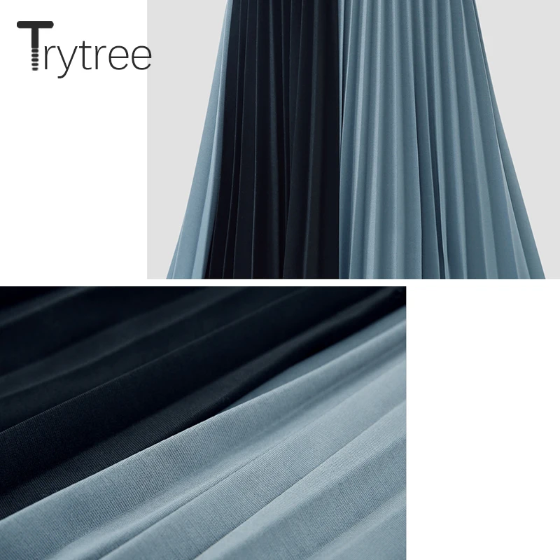 Trytree сезон весна лето Женская юбка Повседневное полиэстер пэчворк 2 цвета