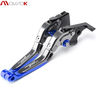 Для YAMAHA TRACER 900 GT TRACER 900/GT- CNC полностью черные регулируемые складные выдвижные рычаги тормоза мотоцикла сцепления - Цвет: Синий