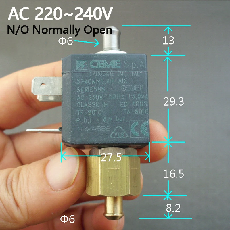6 мм AC220V AC230V AC240V кофемашина электромагнитный клапан катушка Электрический