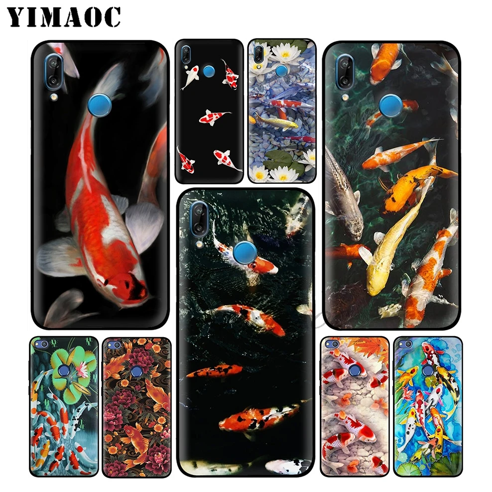 YIMAOC Koi Fish Lucky Japan Soft Case for Huawei Honor Mate 20 9X Note 10 Pro 8X 8 6A 7A 7X 7C Y9 Y7 Y6 Prime 2018 2017 View |
