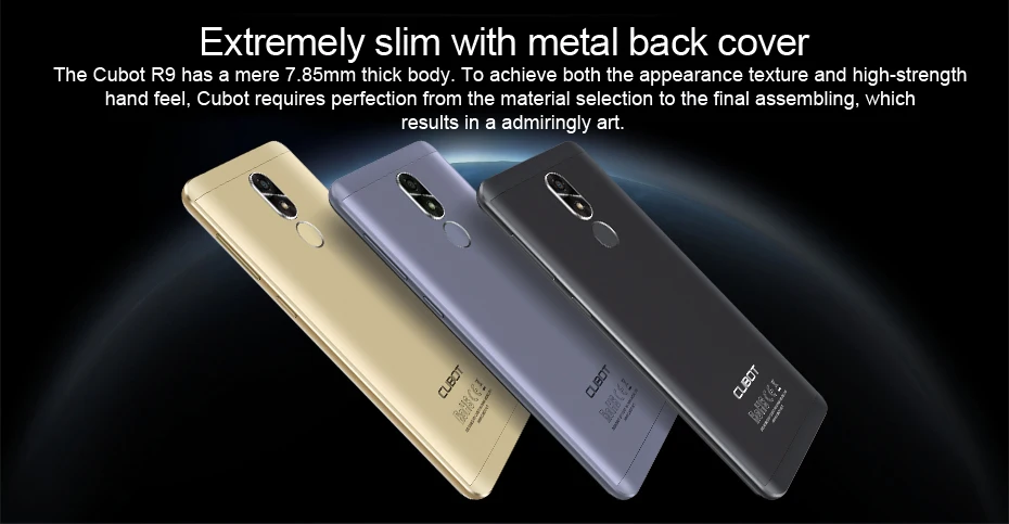Cubot R9 мобильный телефон Android 7,0 Dual SIM карты 5," Дисплей смартфон MT6580 Quad-Core 2 Гб+16 Гб 13.0MP Камера 2600 мАч Батарея