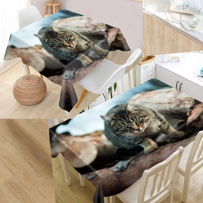 Shunqian Custom Cat скатерть с животными квадратная/прямоугольная для свадебного стола