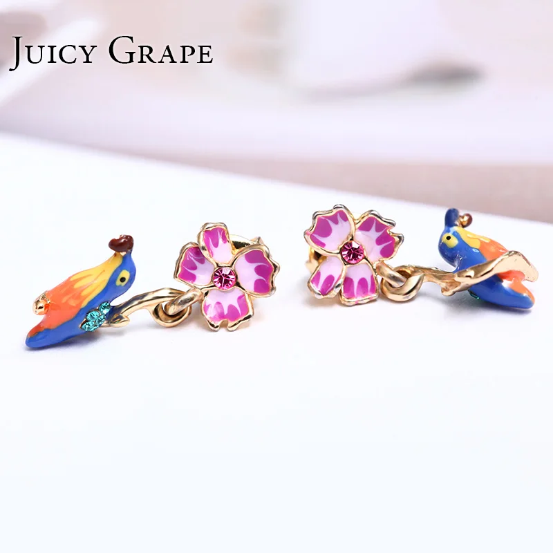 Серьги для женщин голубая птица букле D Oreille милые ювелирные изделия