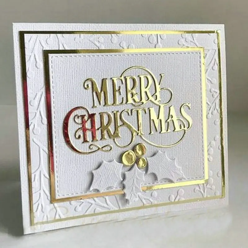 (10x8)cm Merry Christmas Metal Cutting Dies Stencils for DIY Scrapbooking Paper Card Album Decor Craft Embossing Folder | Дом и сад