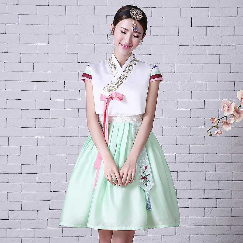 Элегантная женская обувь; большие размеры Korea Hanbok китайское традиционное платье Женский Национальный в Корейском стиле детский танцевальный костюм с вышивкой в Корейском стиле «ханбок» для повышения производительности