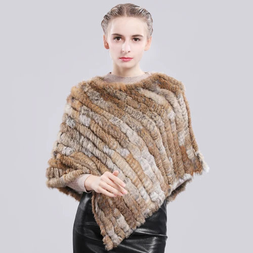 natural yellow Модное пончо из натурального кроличьего меха, шарф из натурального кроличьего меха, вязаные эластичные женские вечерние шарфы из натурального кроличьего меха - Цвет: natural yellow