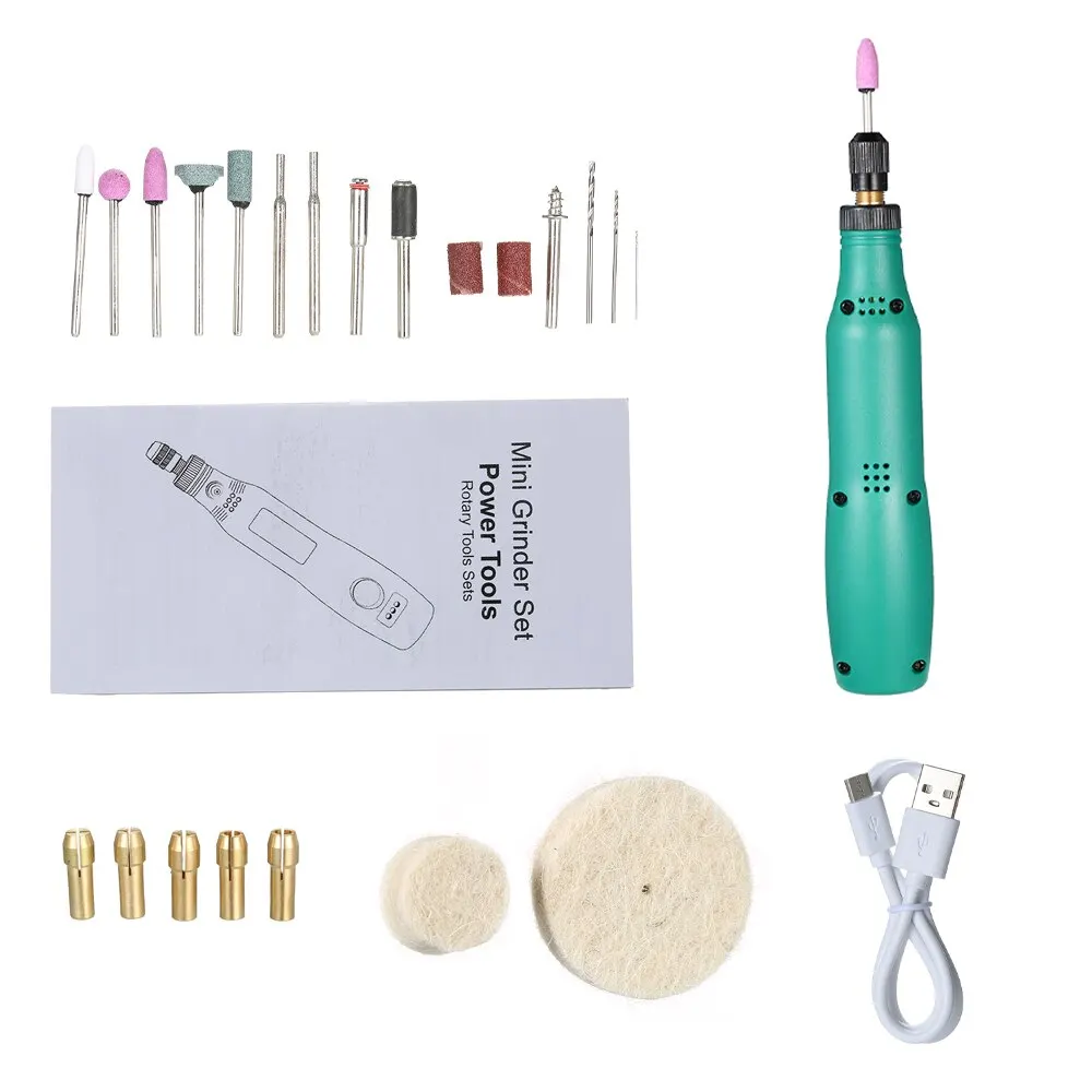 

HR-102 USB 5V DC Mini Grinder Set Milling Polishing Power Tools Variable Speed Rotary Tools DIY Electric Engraving Carving Pen