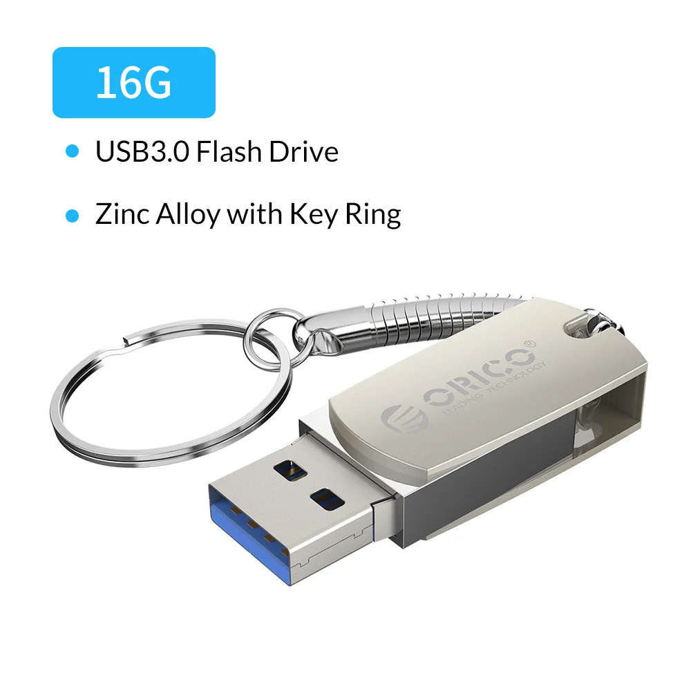 ORICO 3,0, USB флеш-накопитель, 64 ГБ, 32 ГБ, 16 ГБ, USB 3,0, металлическая флеш-память, USB флешка с кольцом для ключей, флеш-диск, флеш-накопитель, флешк