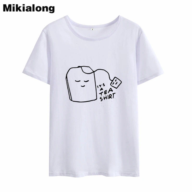 Mikialong 2018 Harajuku Kawaii Футболка с принтом животных Женская летняя новое поступление