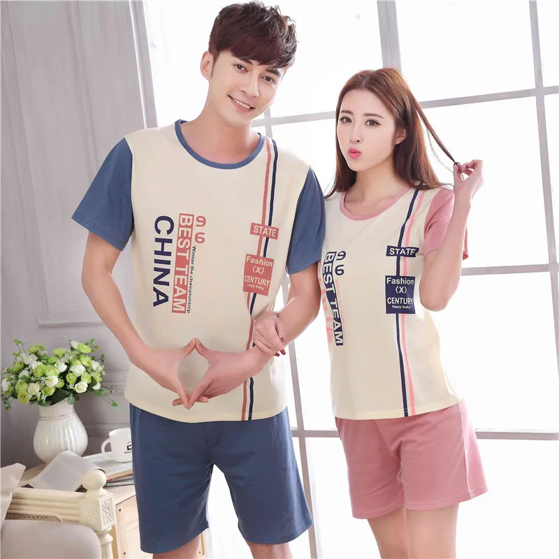 Летние Новые Для мужчин/Для женщин Мода Характер Печать с короткими рукавами