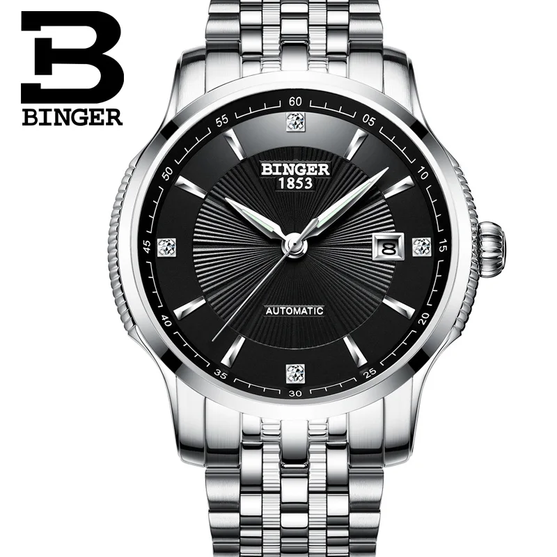 Мужские часы Топ Бренд роскошные Япония автоматический механизм Бингер