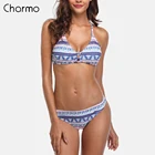 Женский винтажный купальник Charmo, бикини с цветочным принтом и перекрестной спинкой