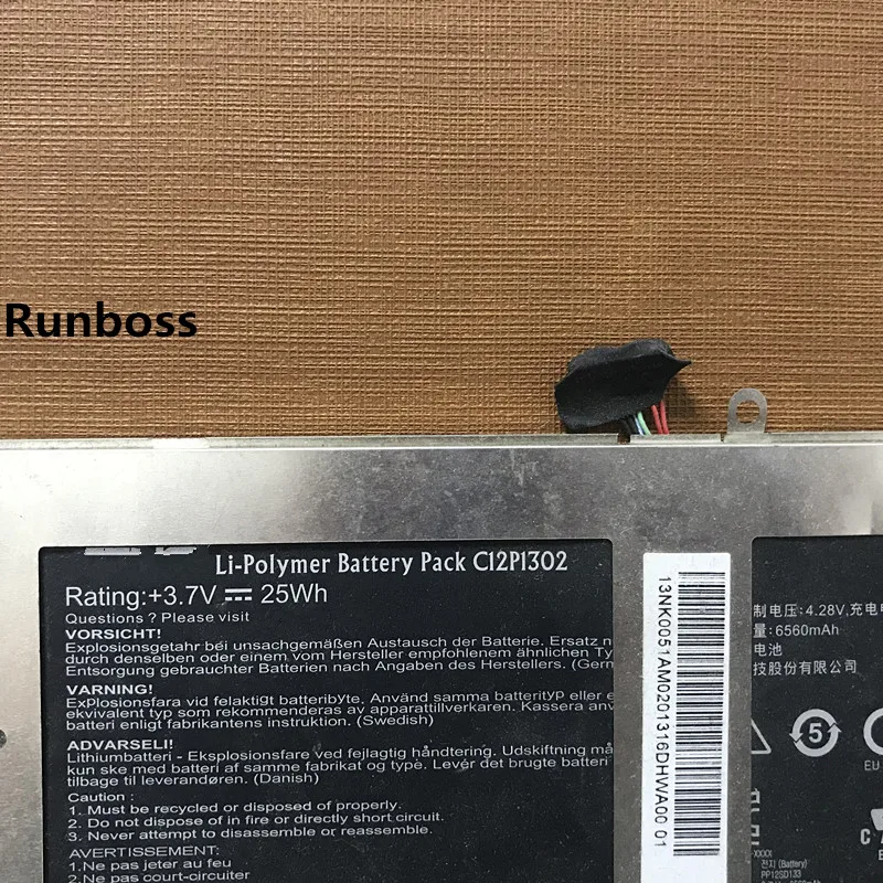 Runboss оригинальное качество 6560 мАч C12P1302 батарея для ASUS MeMo Pad FHD 10(ME302KL) K005