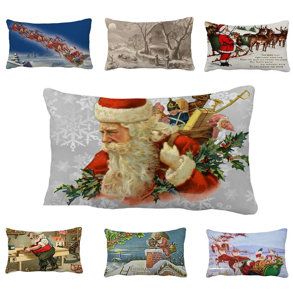 Наволочка Gajjar 50*30 Merry Christmas, льняные наволочки для дивана, наволочки для подушек, украшение дома, fundas para cojines 2. Oct.2
