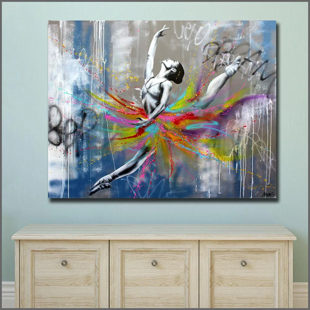 Большой размер Печать Граффити искусство уличный шар холст стены картины для