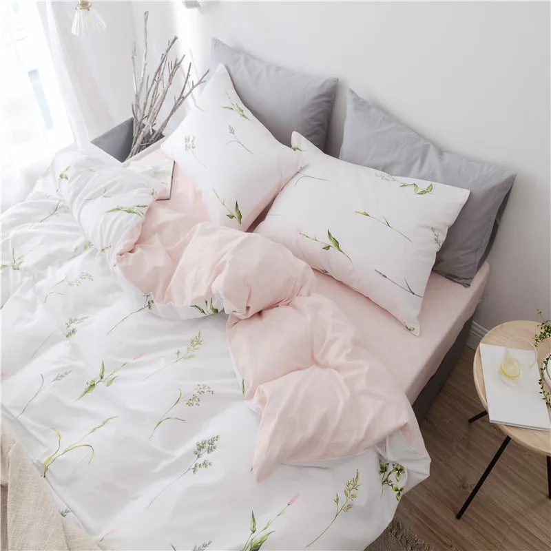 Современный Стиль свет печати Постельное белье 2 Размеры цветком комплект