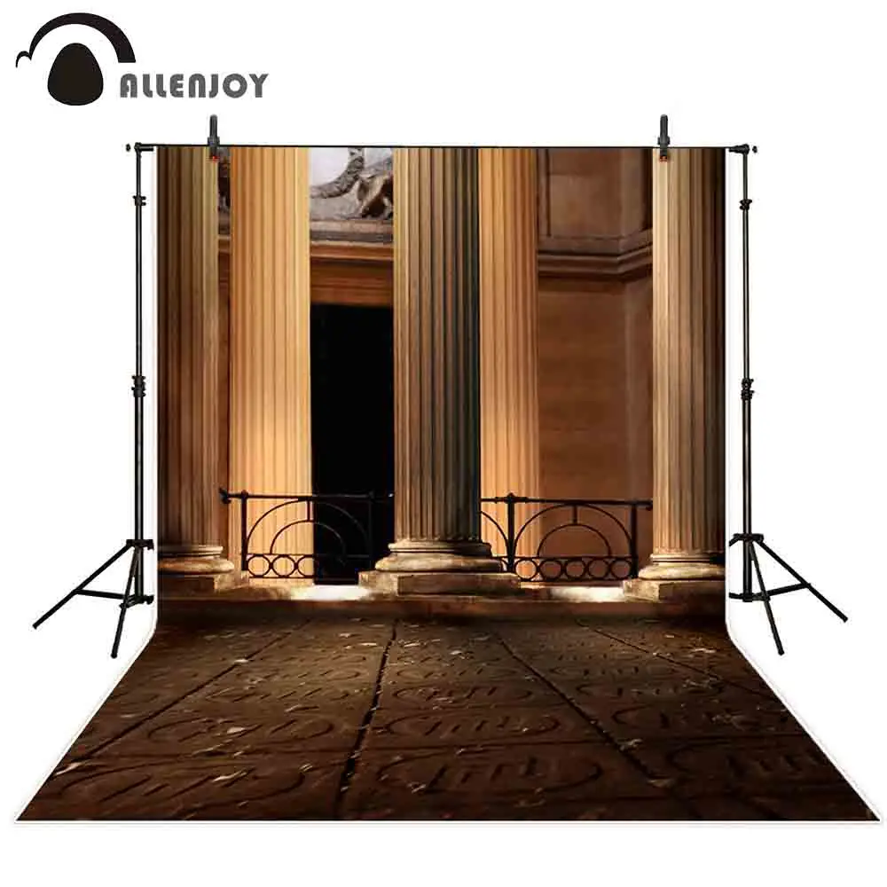 Allenjoy photography background Roman column palace iron fence view backdrop photo studio photocall photophone shoot prop cloth |