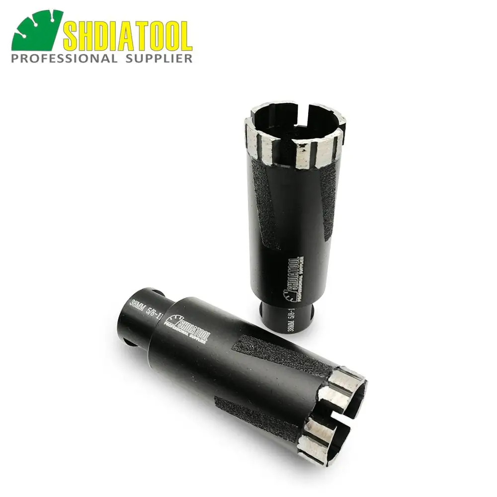 SHDIATOOL 2pcs Laser Welded Diameter 38mm Diamond Dry Drilling Core Bits With Side Protection 5/8-11 Thread