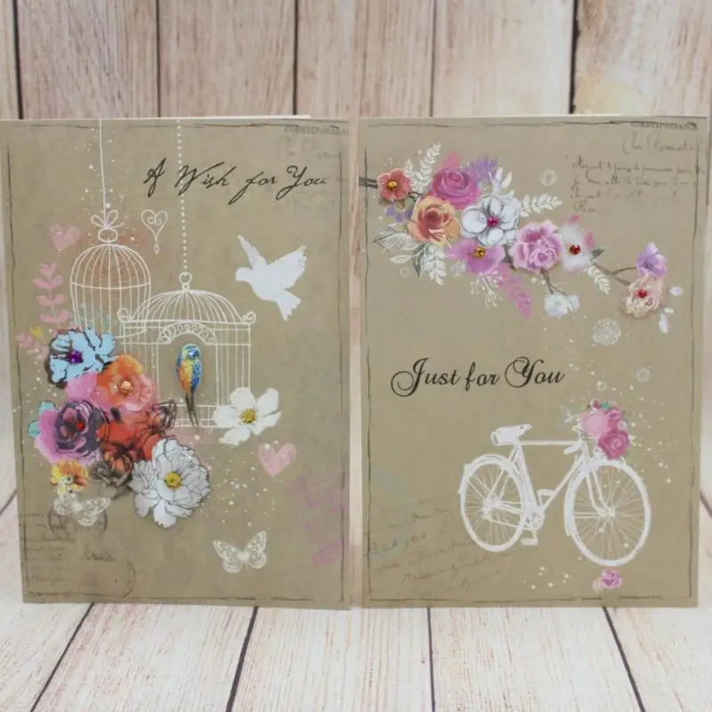 16 шт./лот ностальгические винтажные крафт бумажные карты ручной работы с