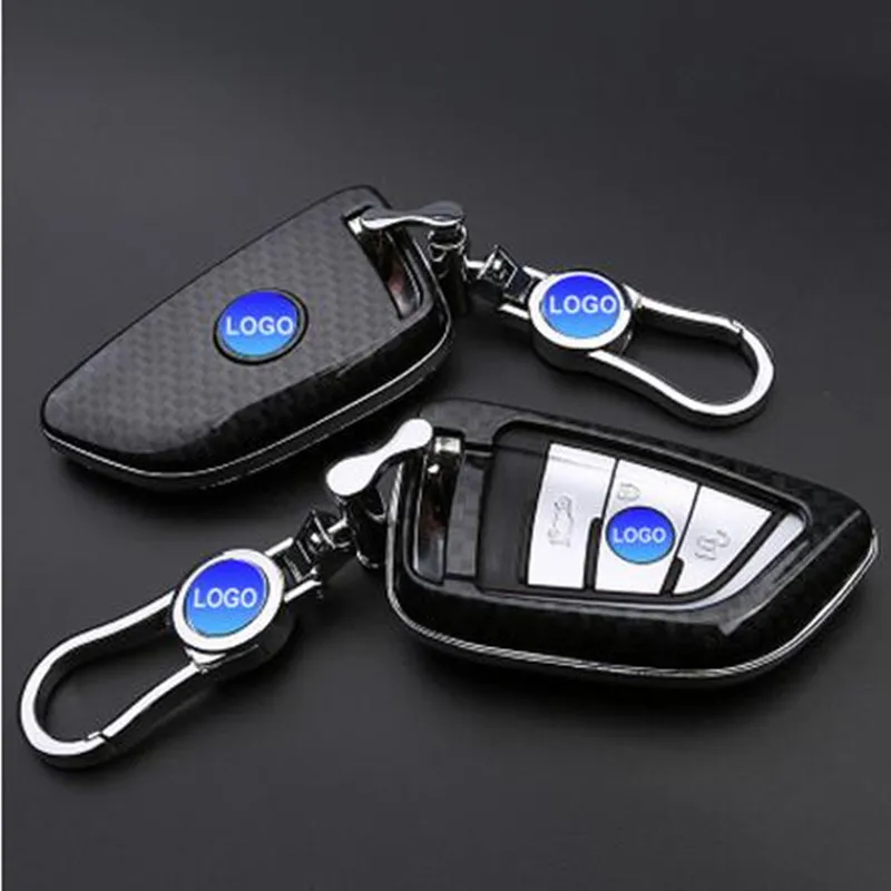 Черный красный синий 3 цвета карбоновый дизайн чехол для автомобильного ключа BMW