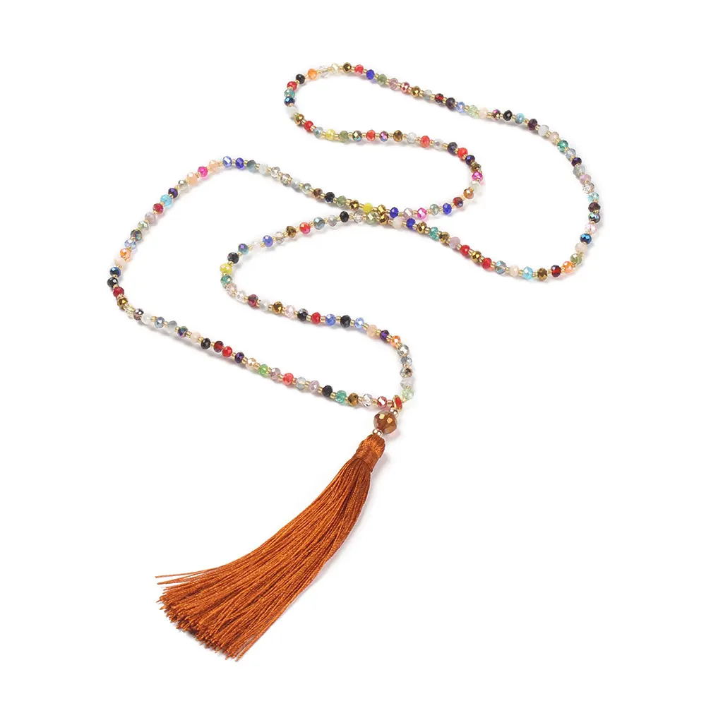 N-B0197-D Go2boho колье, длинное ожерелье, массивное ожерелье, женское колье, подвеска с кисточкой, красочный кристалл, камень, богема, ручная работа, ювелирное изделие, подарок - Окраска металла: N-B0197-D