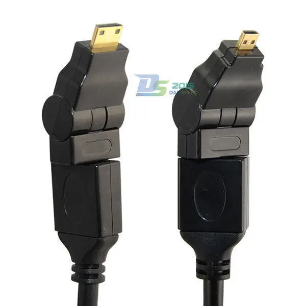 Danspeed 1 8 м 6 футов HDMI Mini Micro Male поворотный кабель 360 градусов Поворот аудио разъем