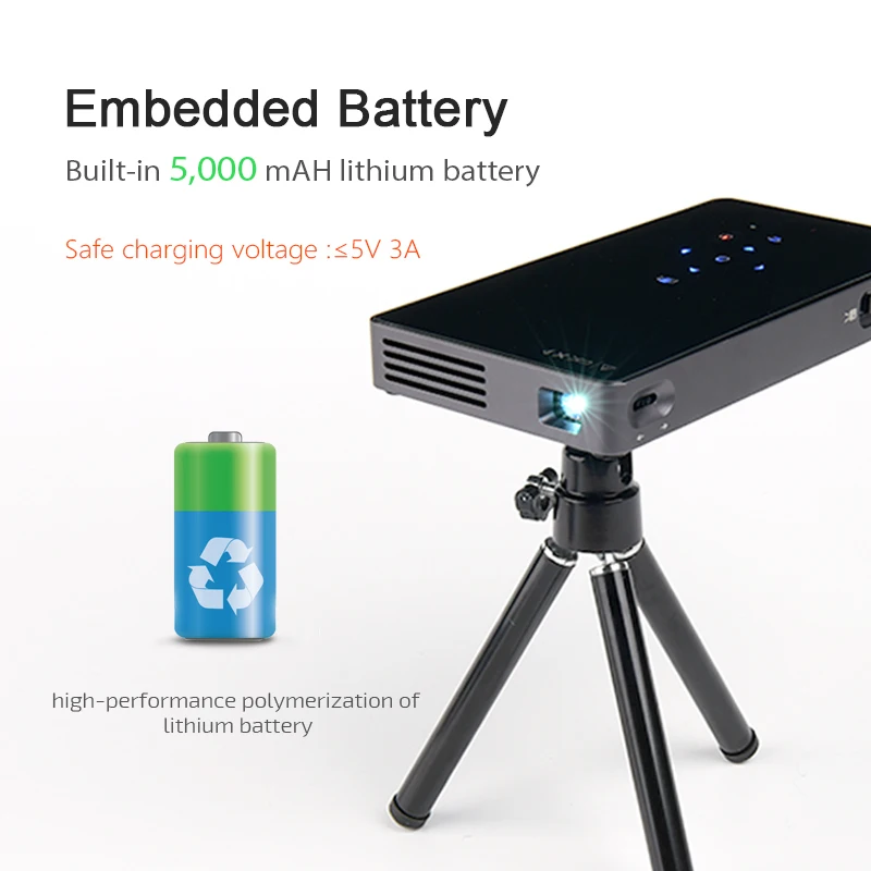 Tora Dola мини проектор D5S Портативный кинотеатр Встроенный Android WIFI Bluetooth HD in 5000 мАч