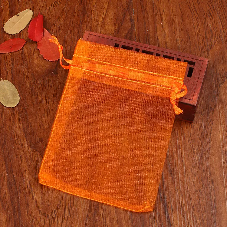 Orange 10 шт./лот, сумки из органзы, 4 размера, упаковка для ювелирных изделий, сумки, Подарочный Свадебный Рождественский мешок для подарков, упаковка для ювелирных изделий, сумки и сумки - Цвет: Orange