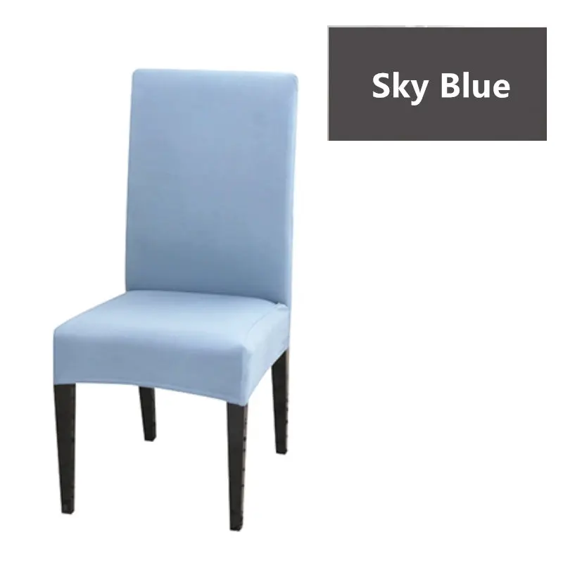 Sky Blue Сплошной цвет чехол для кресла спандекс стрейч эластичные чехлы на стулья белый для столовой кухни свадьбы банкета отеля - Цвет: Sky Blue